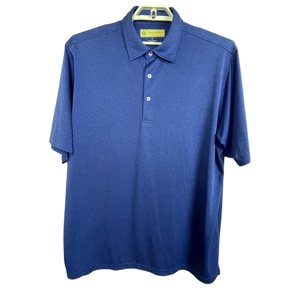 Donald Ross Polo XL Blue Golf Shirt Performance Polyester Preppy Golfcore Casual